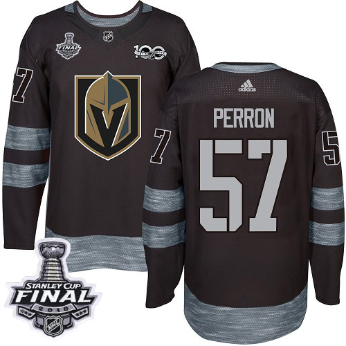 Adidas Golden Knights #57 David Perron Black 1917-100th Anniversary 2018 Stanley Cup Final Stitched NHL Jersey